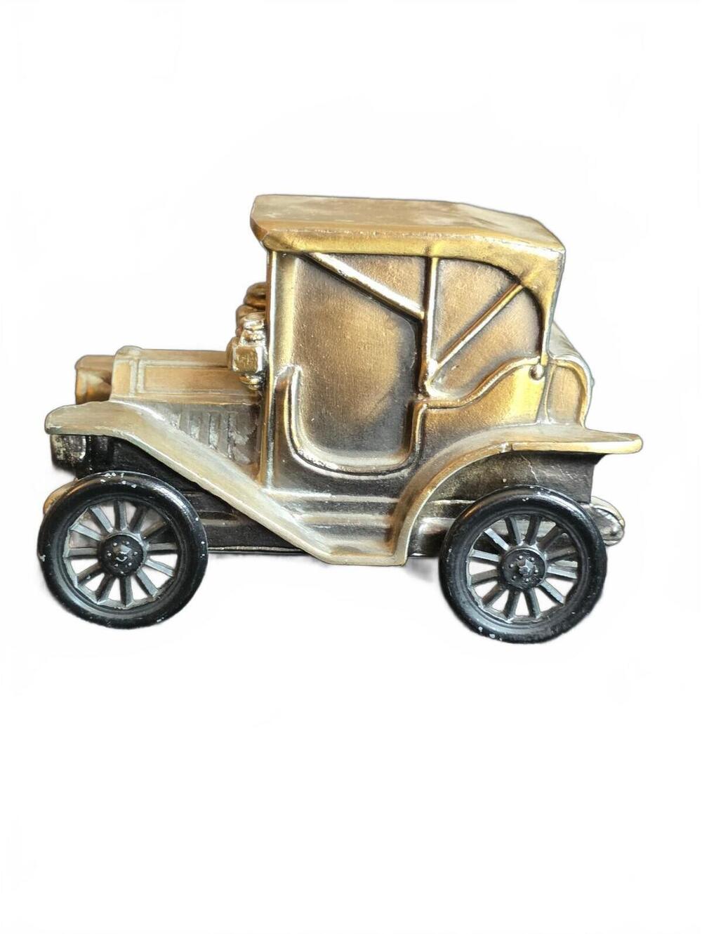Vintage 1970s Banthrico Metal Model T Car Coin Bank Chicago USA